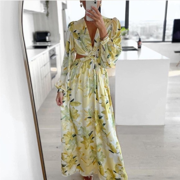 Hello Molly Floral Maxi Dress - Yellow and Green - Picture 1 of 7